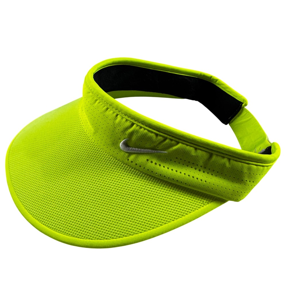 Nike Golf Visor Womens OS Neon Yellow Good Mesh Adjustable Swoosh Logo - Picture 3 of 7